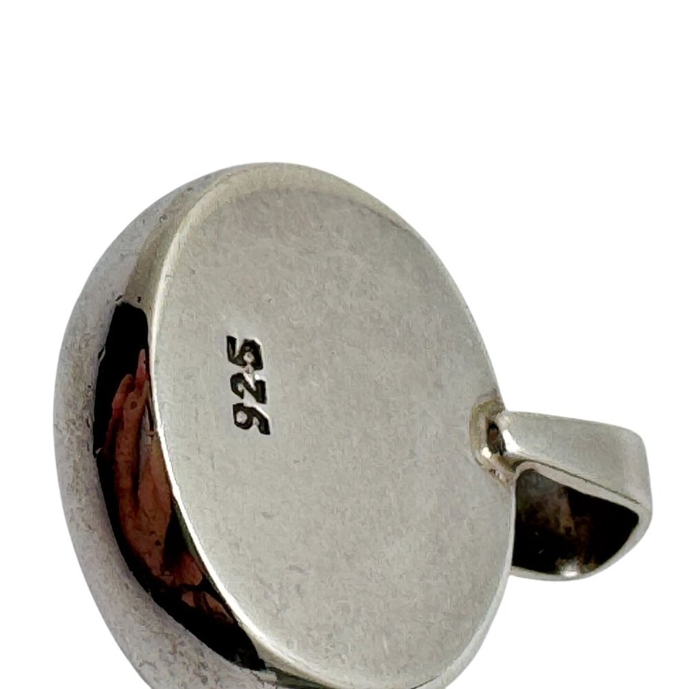 Turquoise & Sterling Silver 925 Oval Pendant Vintage Gift - Picture 3 of 7